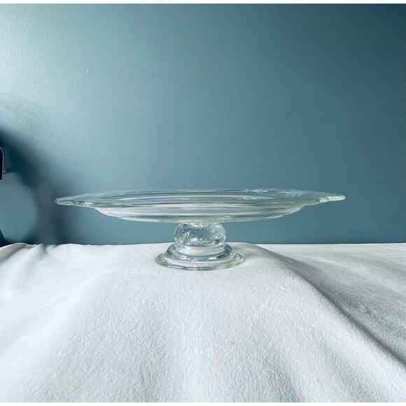 Vintage Federal Depression Glass Madrid Pedestal Cake Stand Plate Pie - Picture 11 of 13